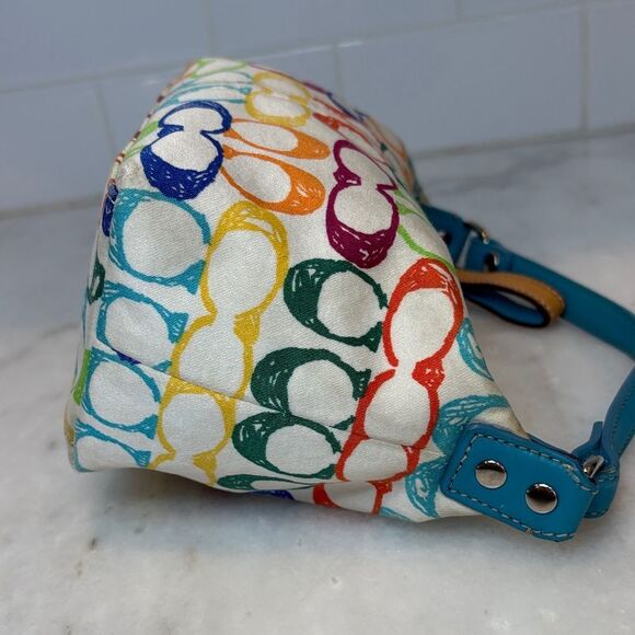 Coach Bag Purse Handbag Mini Hobo Signature "C" Rainbow Scribble Bag Pocketbook - Picture 8 of 16